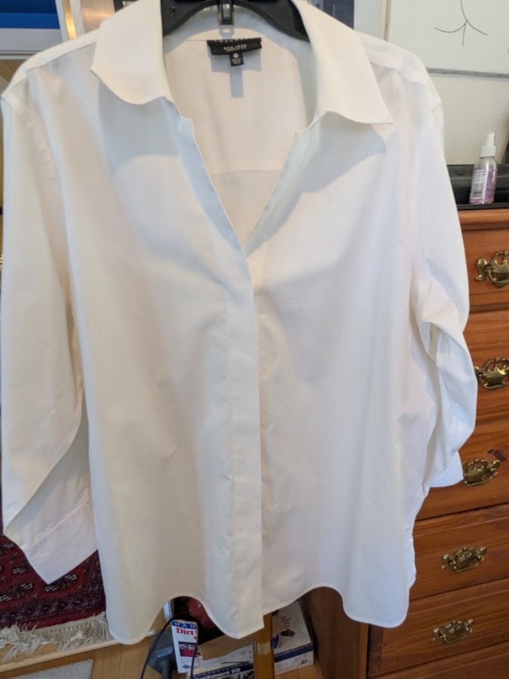Foxcroft White Non-Iron Blouse Women's 18w